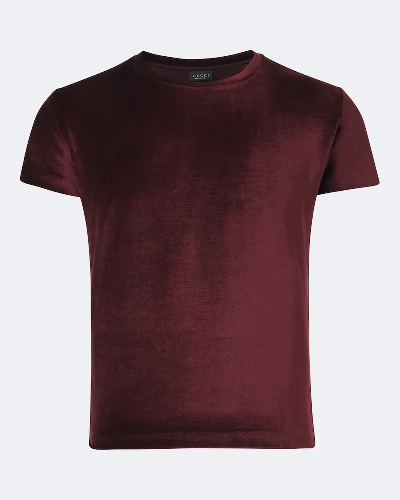 Gucci T-shirt in misto seta Borgogna