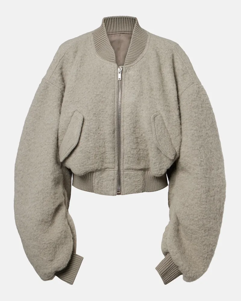 Rick Owens Bomber Secchia in misto alpaca e lana Grigio