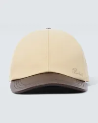 Berluti Cappello da baseball in cotone con pelle Beige