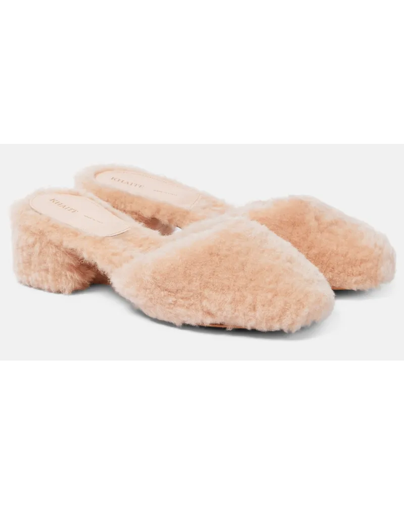 KHAITE Mules Clio in shearling Rosa