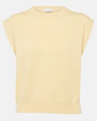 Brunello Cucinelli Top in cashmere a coste Giallo