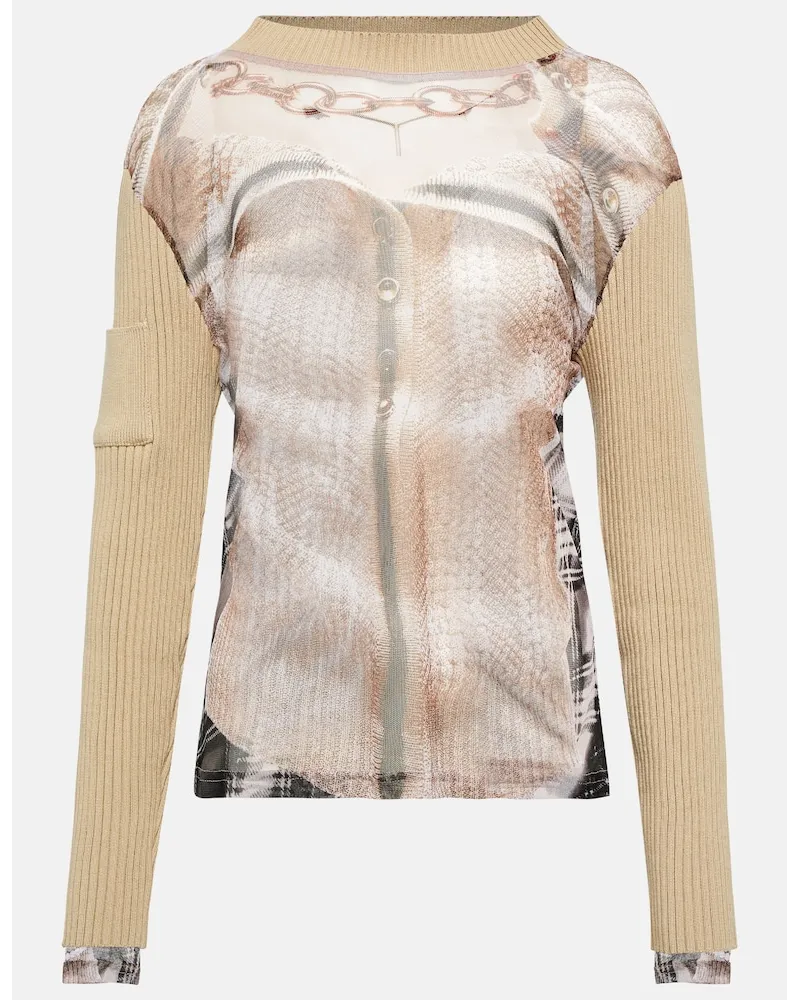 Y/PROJECT x Jean Paul Gaultier - Top Trompe L'Oeil Beige