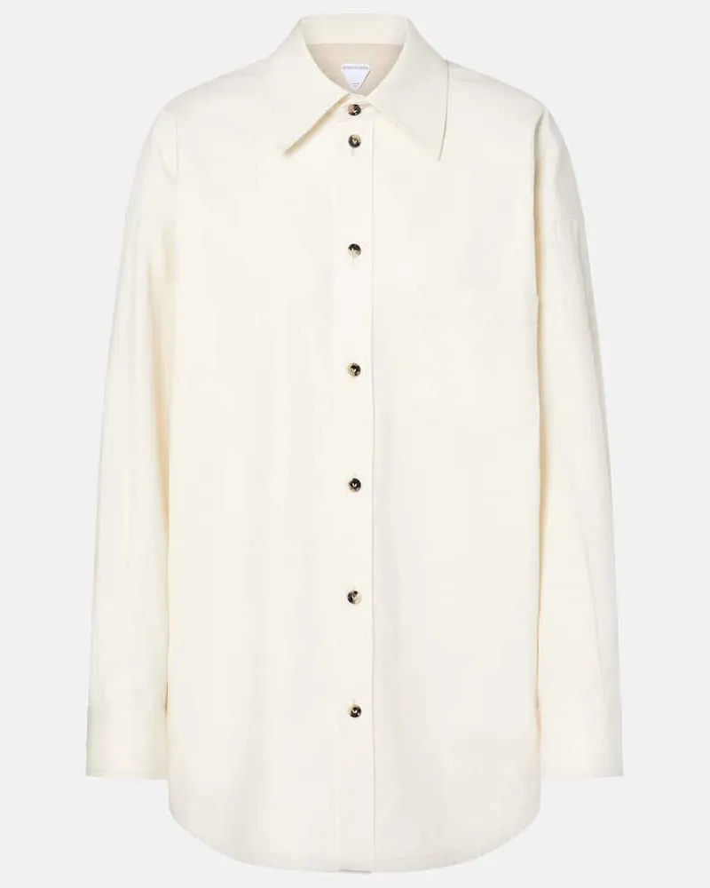 Bottega Veneta Camicia in lino e cotone Bianco