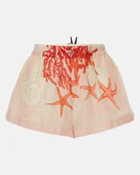 Versace Shorts Barocco Sea in cotone e seta Rosa