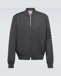 Thom Browne Giacca blouson 4-Bar in lana Grigio