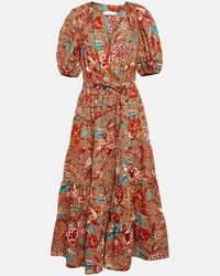 Ulla Johnson Abito midi Olina in cotone con stampa Multicolore