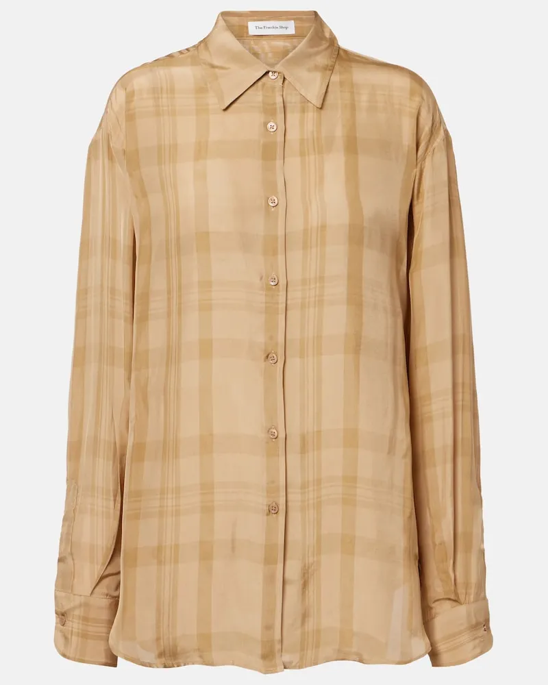 FRANKIE Shop Camicia Peri in twill a quadri Beige