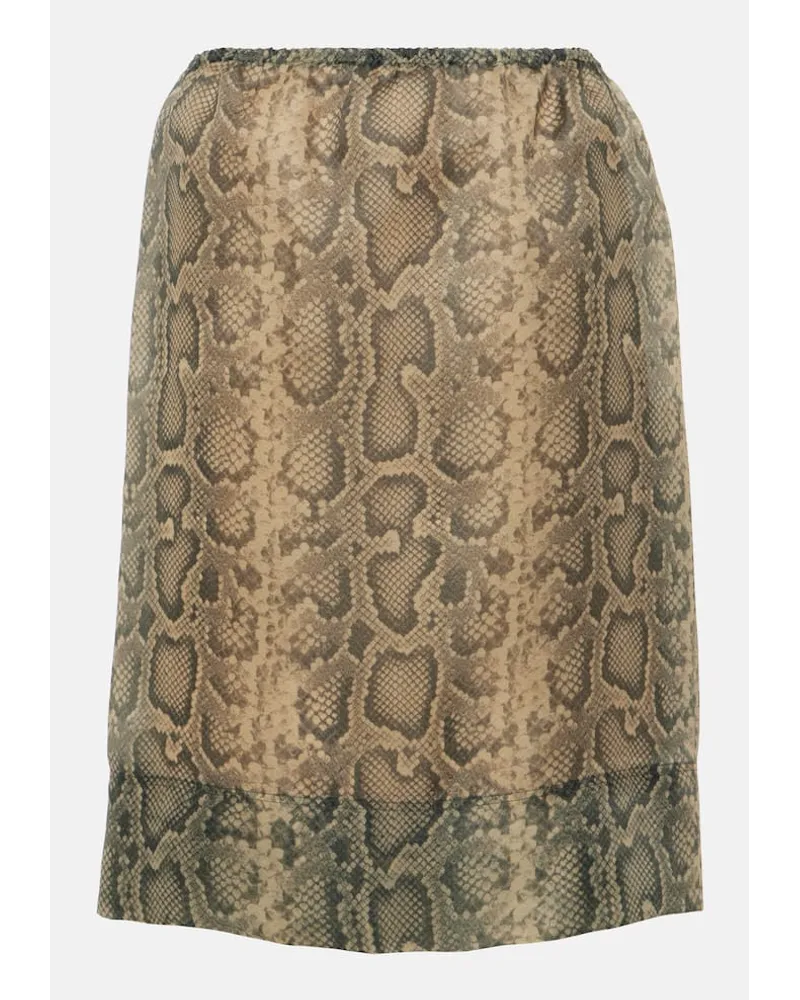 SPORTMAX Gonna midi Desio in organza con stampa Nero