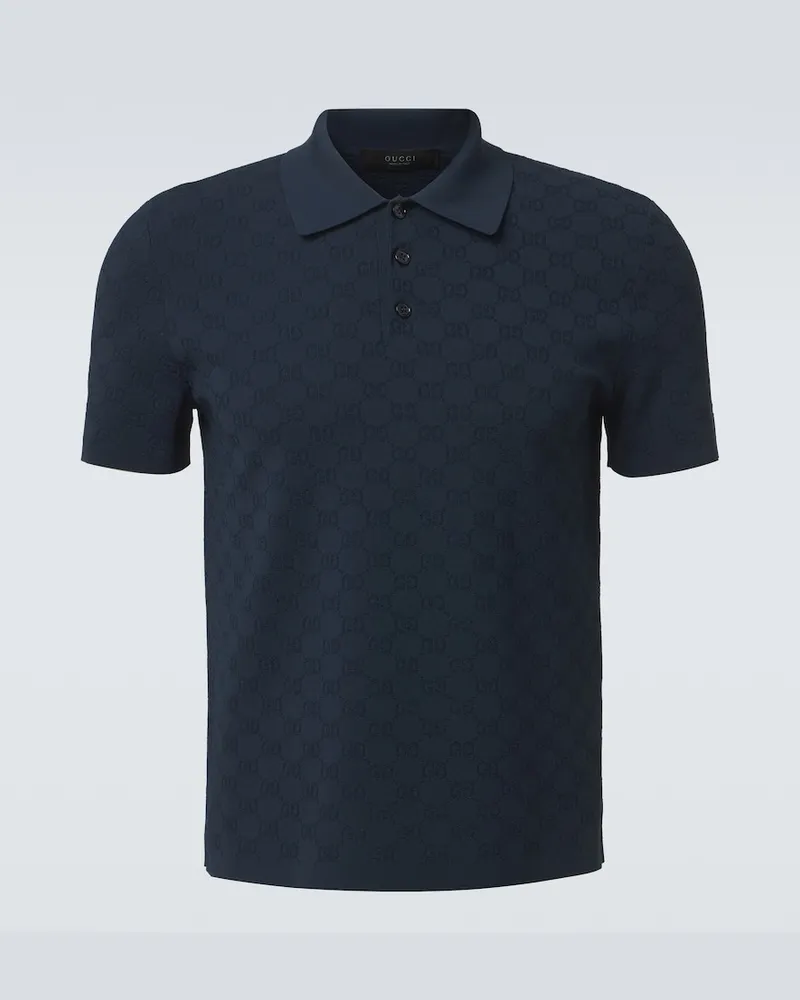 Gucci Polo GG in jacquard Blu