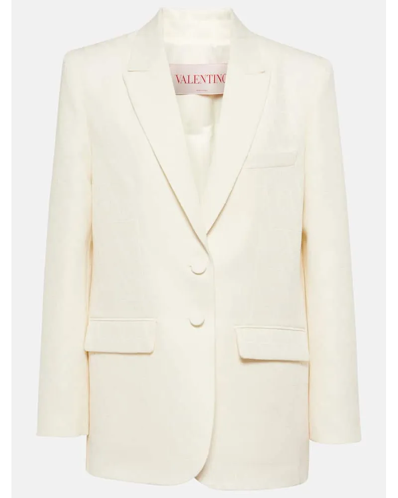 Valentino Garavani Blazer in Crepe Couture Toile Iconographe Bianco