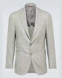 Canali Blazer Kei in seta e cashmere Grigio