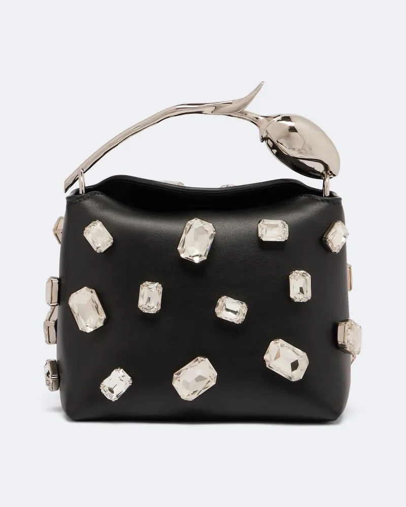 Erdem Borsa a mano Bloom Mini in pelle Nero
