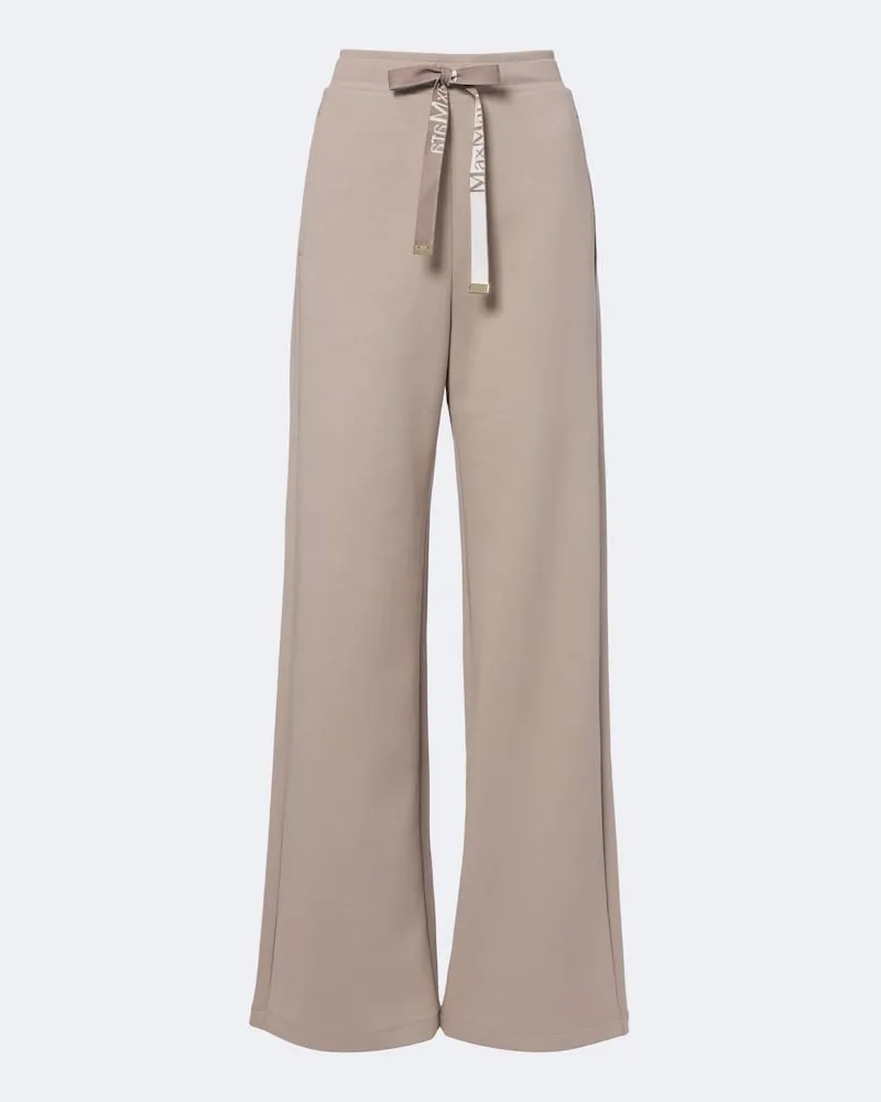 Max Mara Pantaloni sportivi in jersey di misto cotone Beige