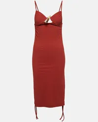 Christopher Esber Abito midi Nebular con cut-out Rosso