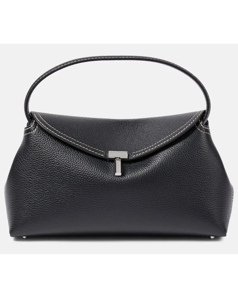 Totême Clutch T-Lock Small in pelle Nero