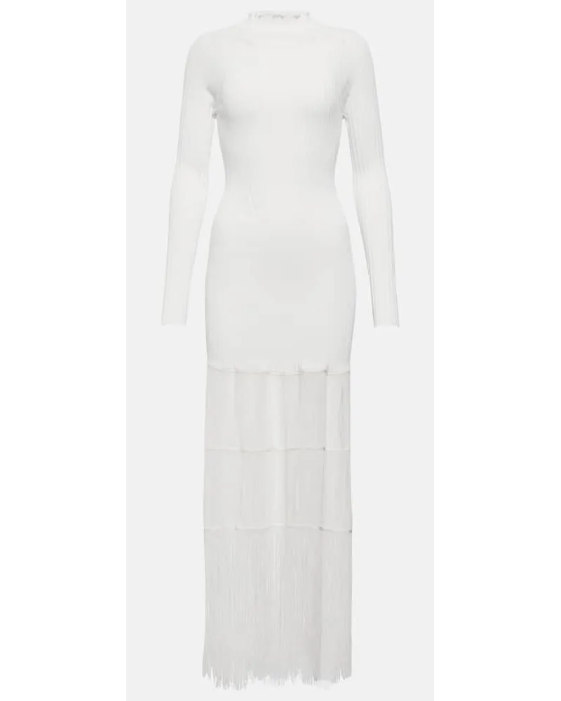 KHAITE Abito lungo Cedar con frange Bianco