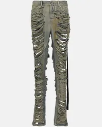 Rick Owens DRKSHDW - Jeans distressed a vita bassa Grigio