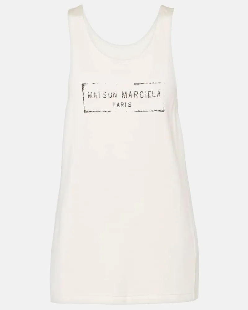 Maison Margiela Tank top con logo Bianco