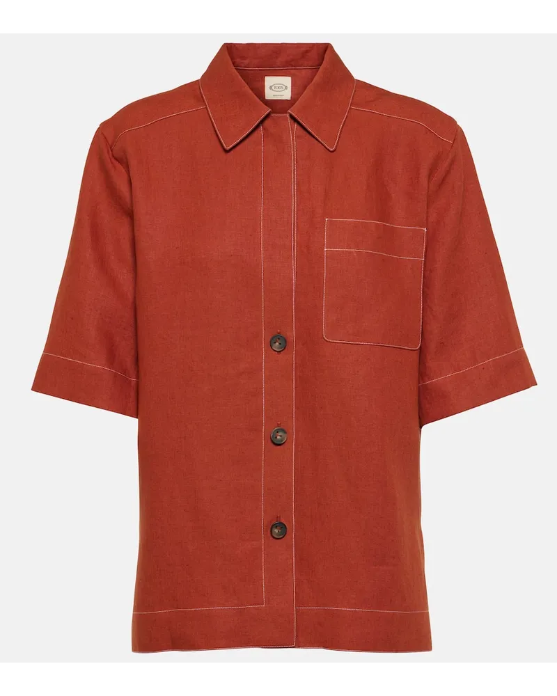 TOD'S Camicia in lino Rosso