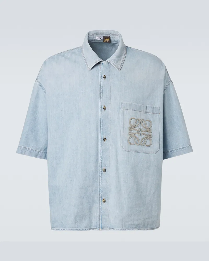 Loewe Paula's Ibiza - Camicia di jeans Anagram Blu