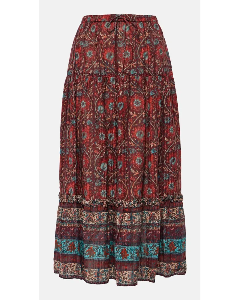 Ulla Johnson Gonna midi Paige in misto cotone Multicolore