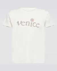 ERL T-shirt in cotone con stampa Bianco