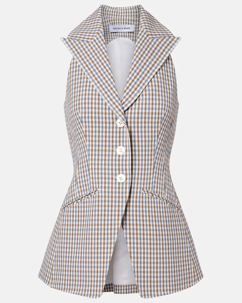 Veronica Beard Gilet in seersucker a quadretti Multicolore