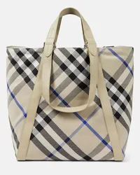 Burberry Borsa Large in jacquard a quadri Multicolore