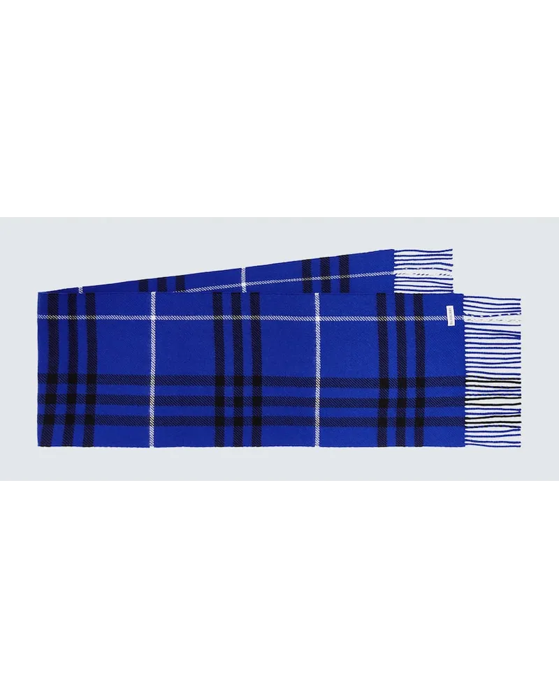 Burberry Sciarpa Burberry Check in cashmere Blu