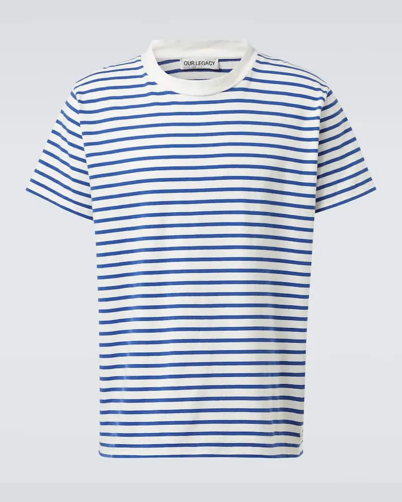 Our Legacy T-shirt Bliss in cotone a righe Blu