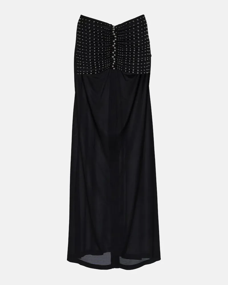 Paco Rabanne Gonna midi con perline Nero