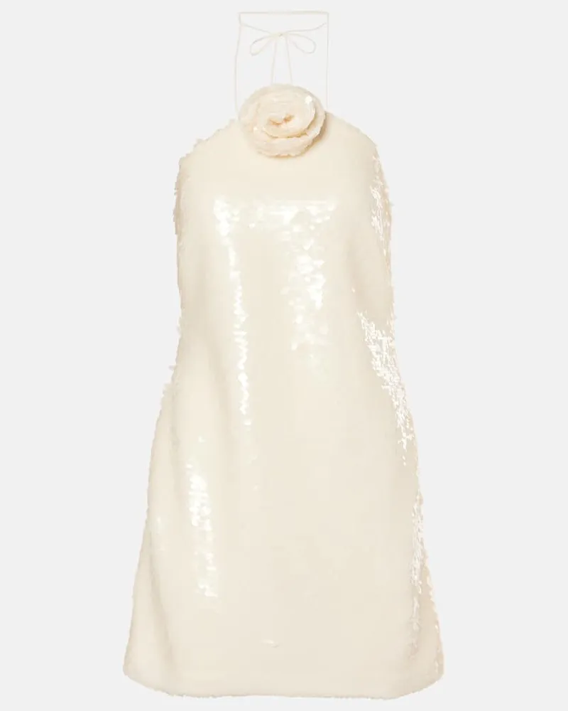 Magda Butrym Abito corto con paillettes Bianco