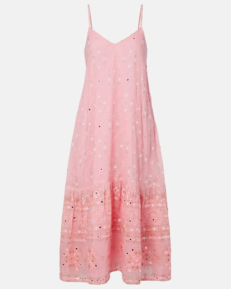 Juliet Dunn Abito midi in cotone Rosa