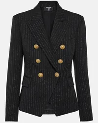 Balmain Blazer in lana a righe Nero