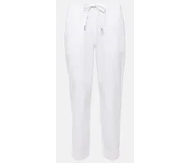 Max Mara Leisure - Pantaloni slim Terreno in misto cotone Bianco