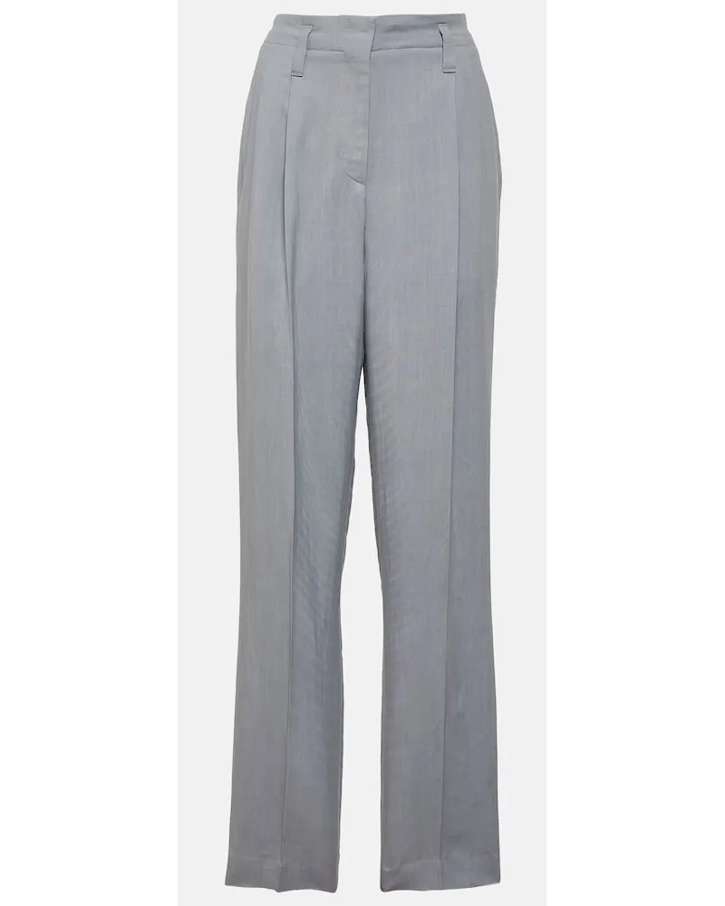 Brunello Cucinelli Pantaloni regular a vita alta Blu