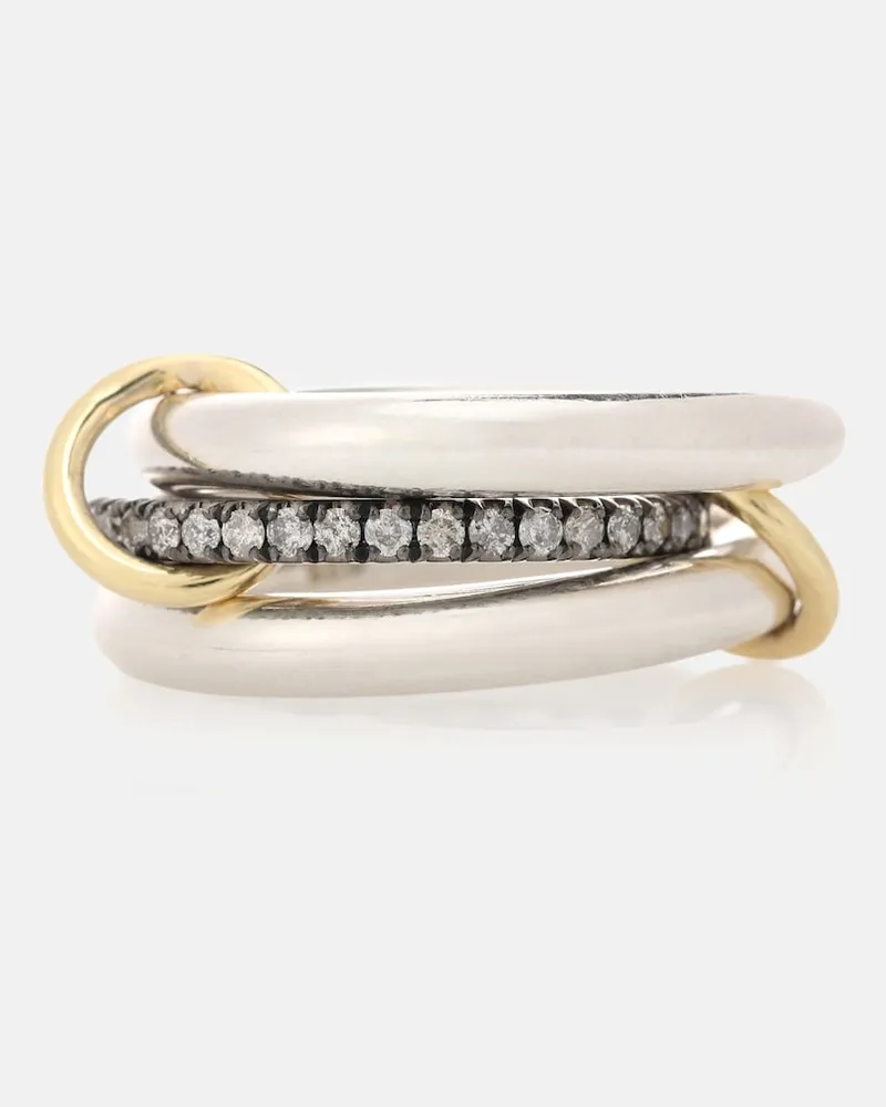 Spinelli Kilcollin Anello Libra Noir in oro giallo 18kt, argento e diamanti Argento