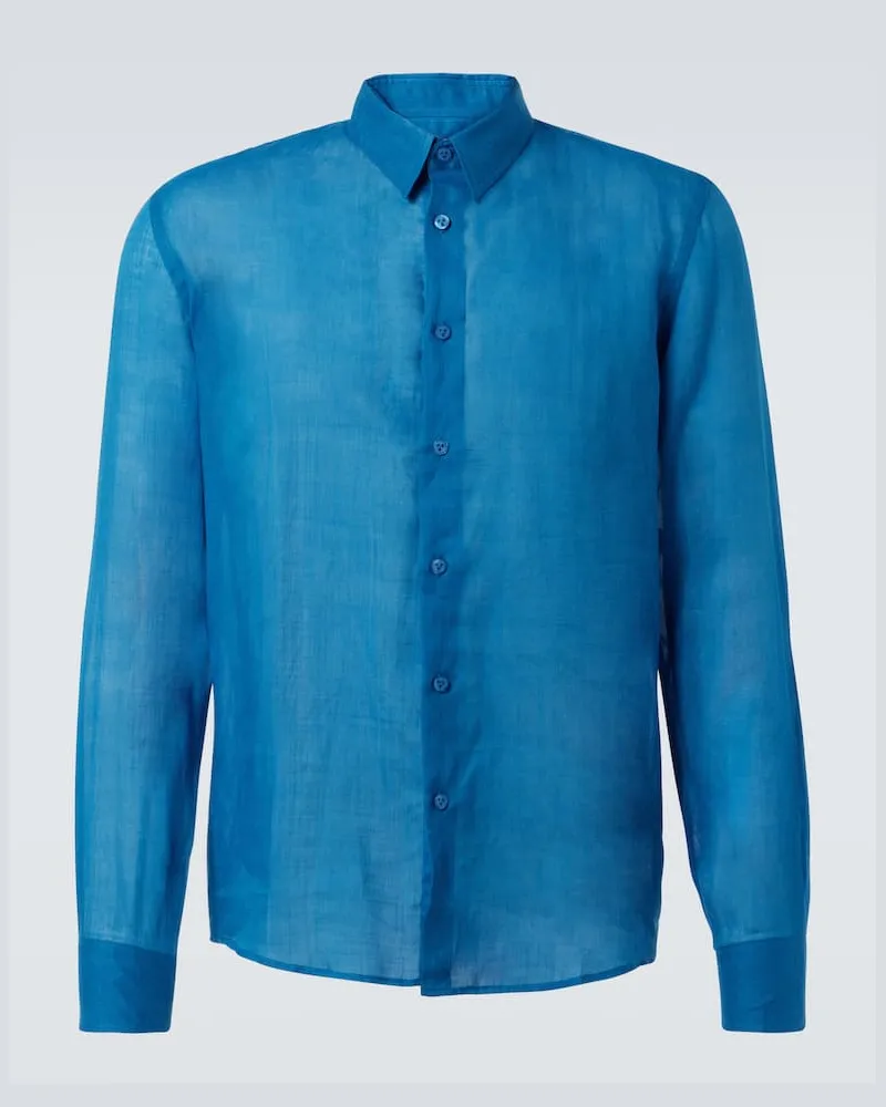 Vilebrequin Camicia Caracal in ramia Blu