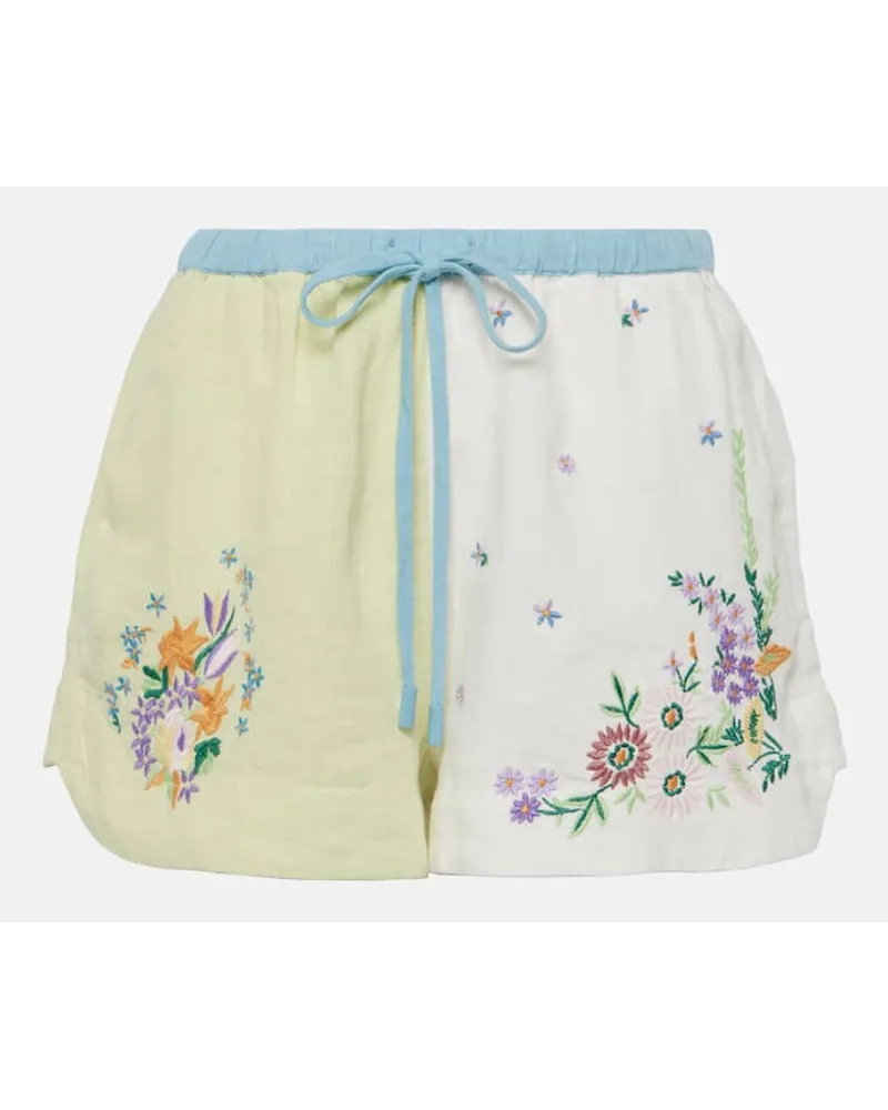 ALEMAIS AlÃ©mais Shorts Willa in lino con ricamo Multicolore