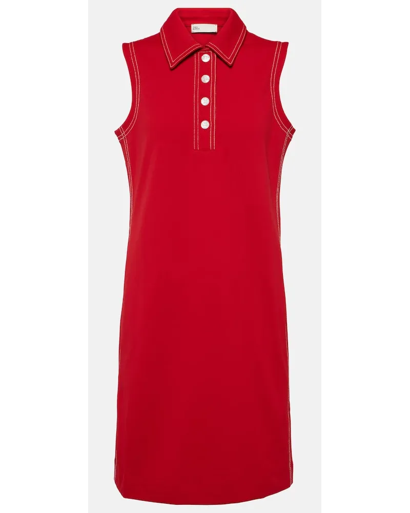Tory Sport Miniabito Contrast Stitch Polo Rosso