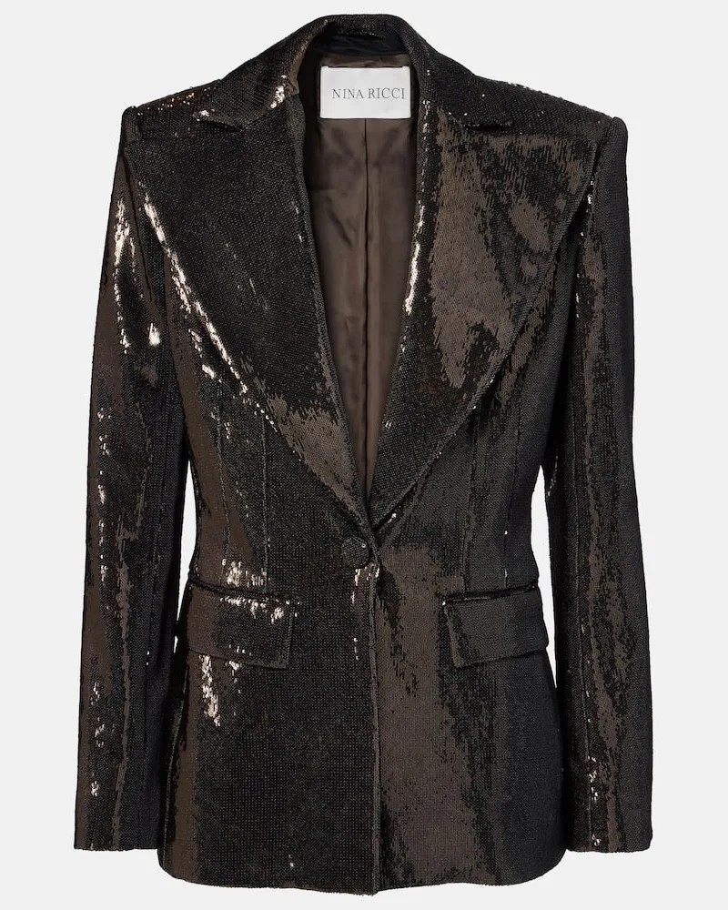 Nina Ricci Blazer con paillettes Marrone
