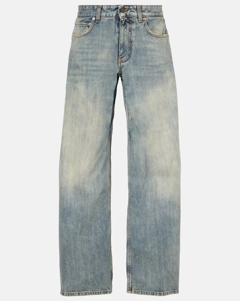 Balenciaga Jeans a gamba larga e vita media Blu