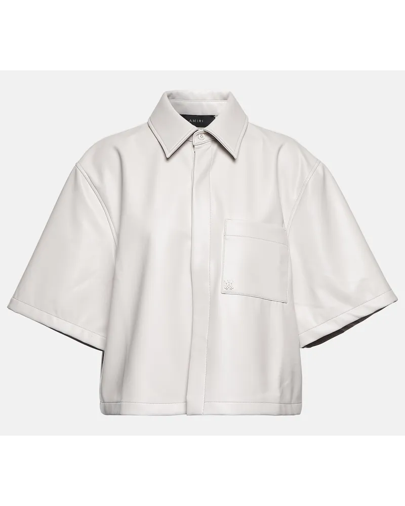 Amiri Camicia in similpelle Beige