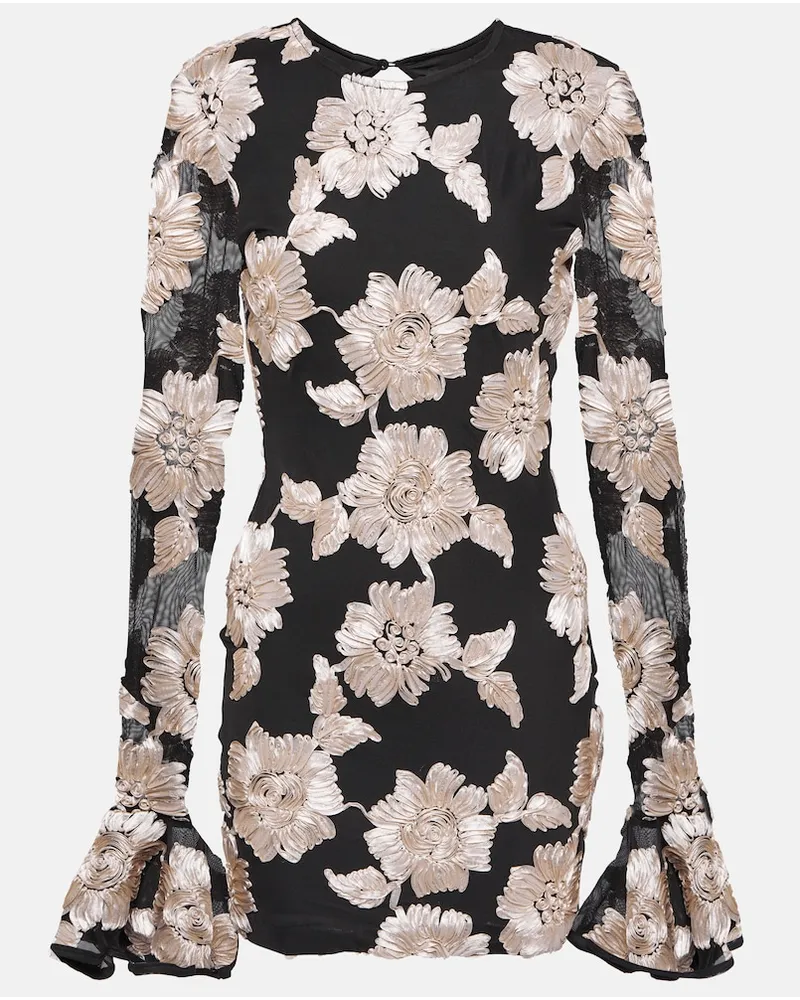 ROTATE Birger Christensen Miniabito in mesh con stampa Multicolore