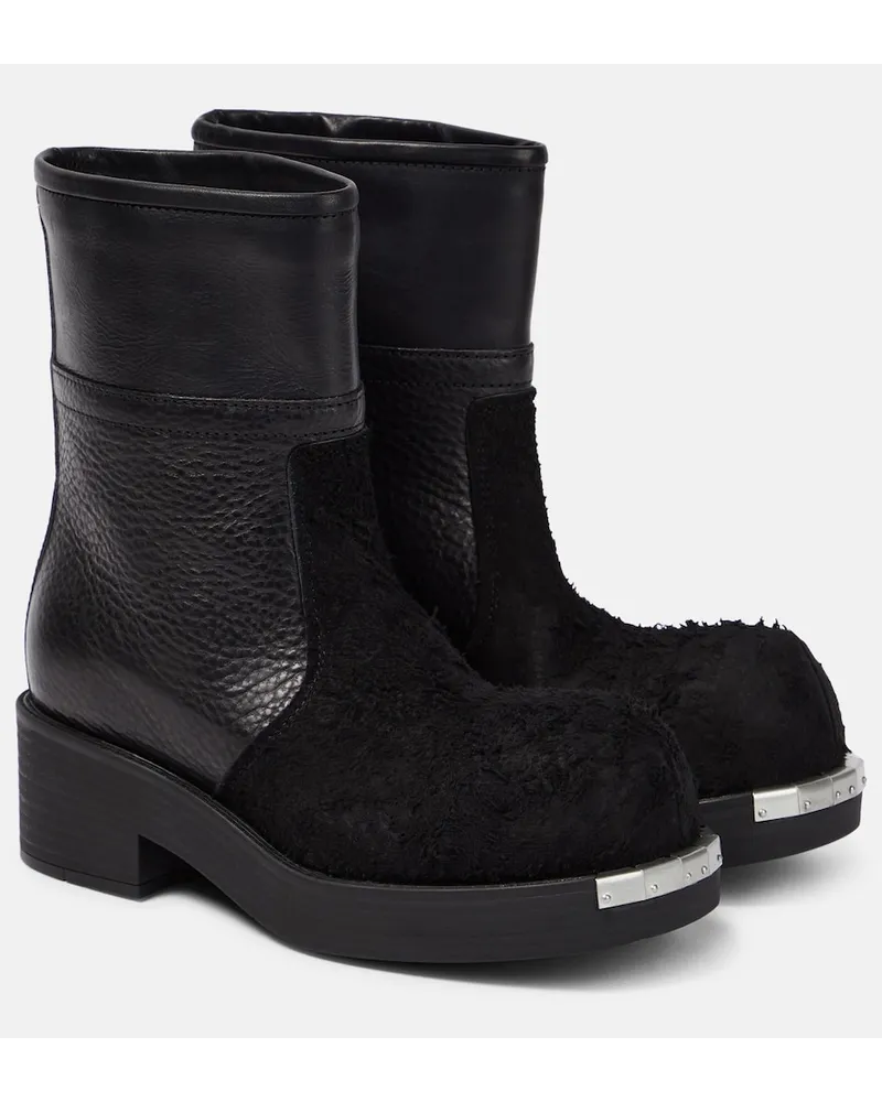 Maison Margiela Stivaletti in pelle e suede Nero