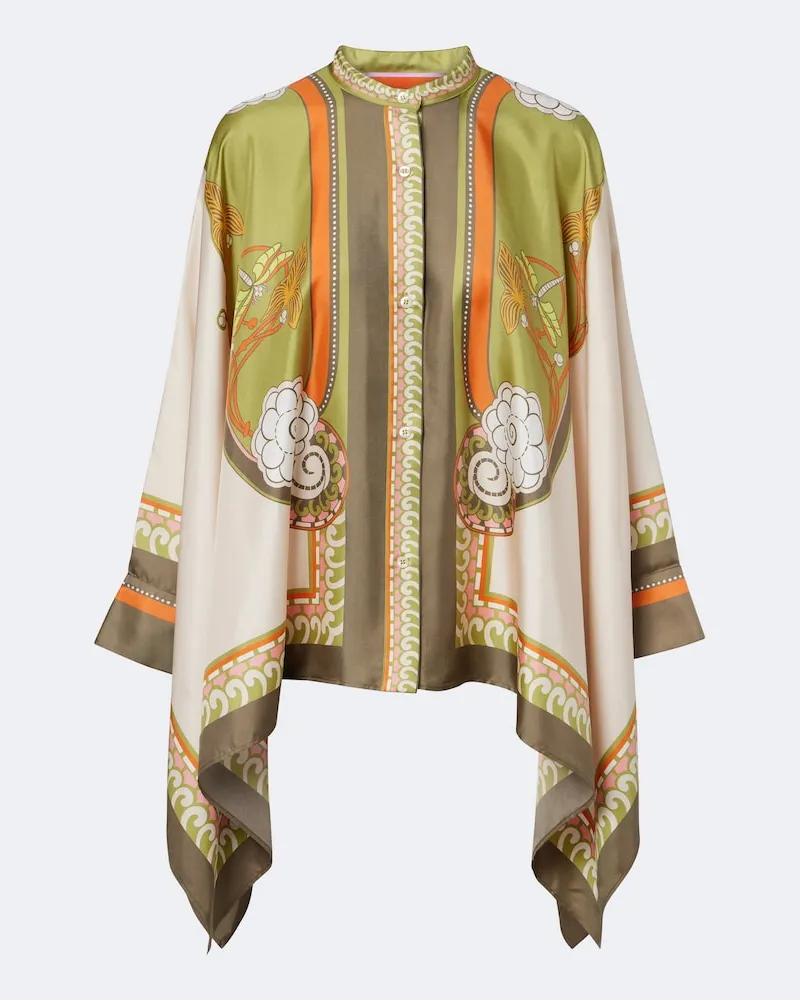 La DoubleJ Camicia Foulard in twill di seta con stampa Multicolore
