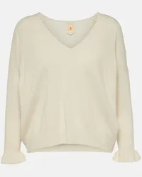 Jardin des Orangers Pullover in lana e cashmere con volant Bianco