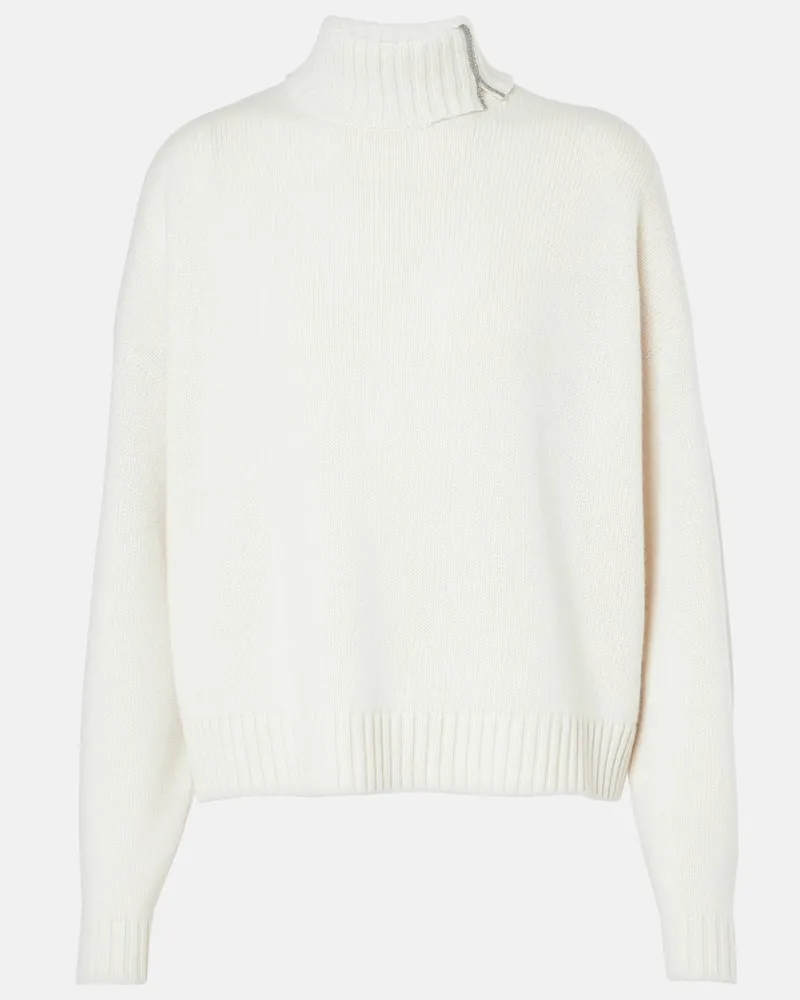 Brunello Cucinelli Dolcevita in cashmere Bianco