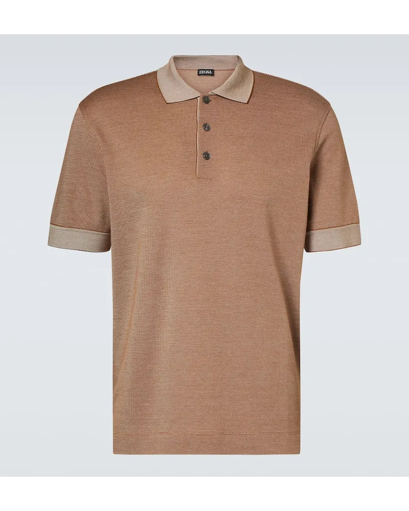 Ermenegildo Zegna Polo in misto cotone Nero