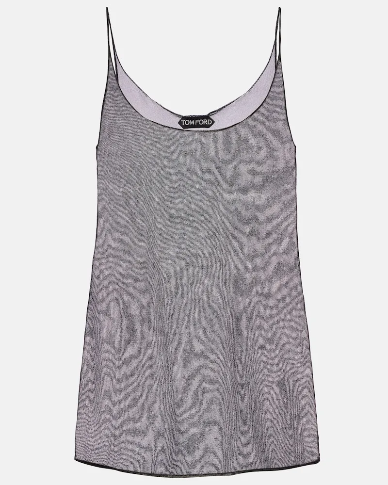 Tom Ford Top in maglia trasparente Nero